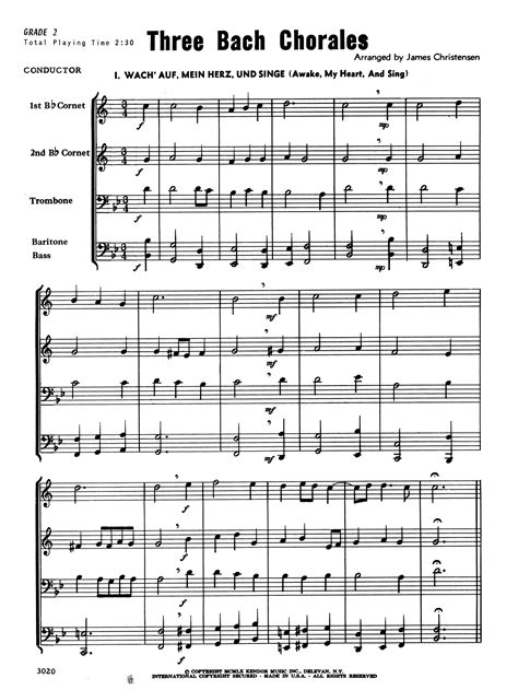  Three Bach Chorales For Band by Charles Booker